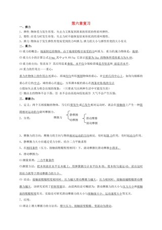 广东省肇庆市高要区金利镇八年级物理下册 6 力和机械复习教案 （新版）粤教沪版-（新版）粤教沪版初中八年级下册物理教案