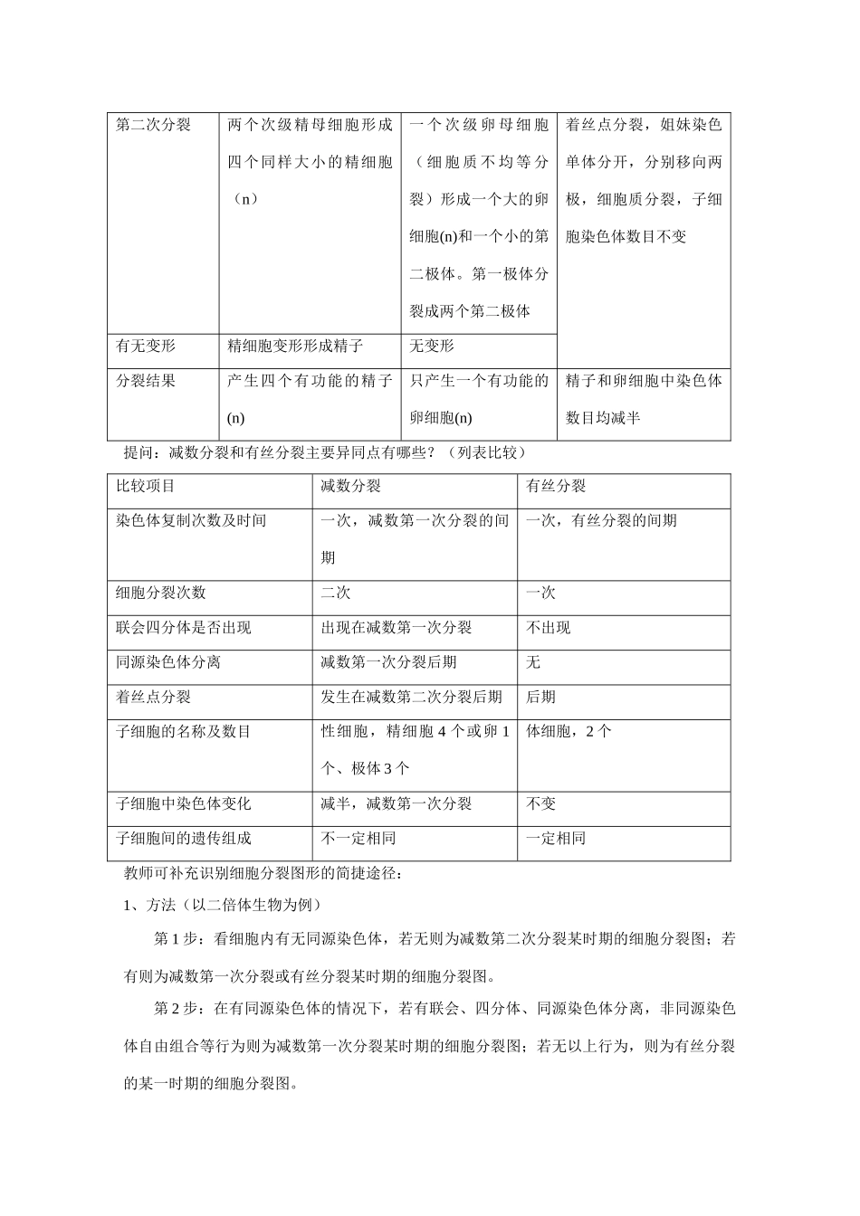 山东临清市高中生物 第二章第1节《减数分裂》教案2 新人教版必修1_第3页