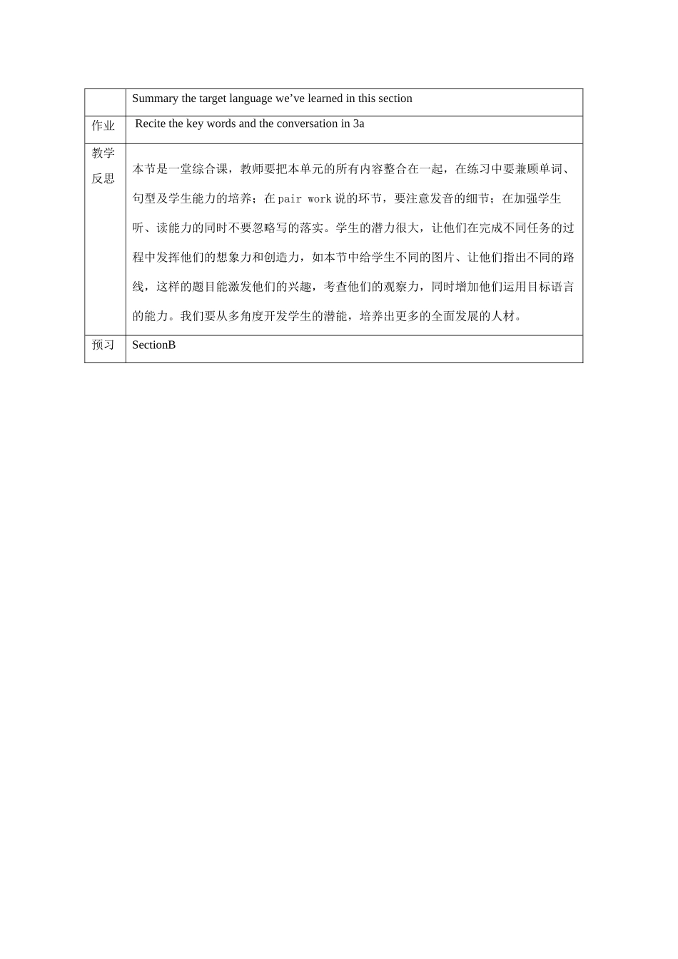 七年级英语下Unit 2 Where is the post office  ( Section A3a----4）教案人教新目标版式_第3页
