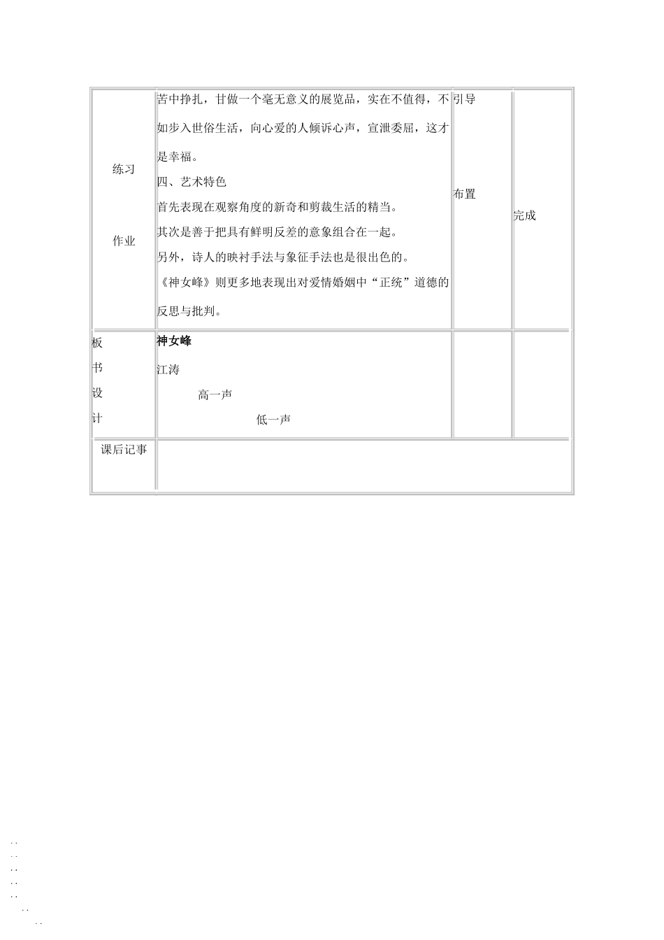 高二语文 3.5《神女峰》教案 新人教版选修《中国现代诗歌散文欣赏》_第2页