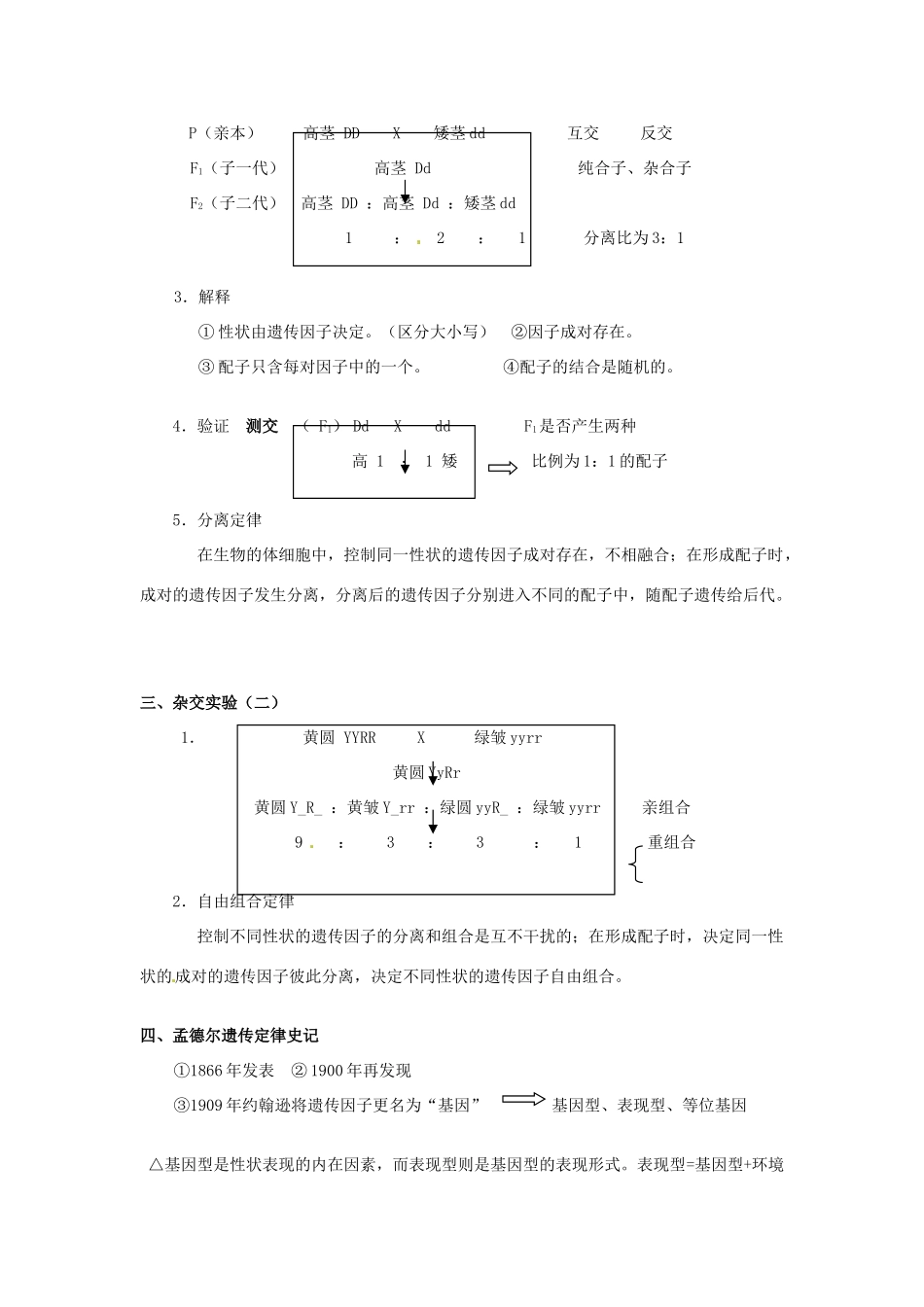 云南省西盟佤族自治县第一中学高考生物总复习《遗传与进化》教案1 新人教版必修2_第2页