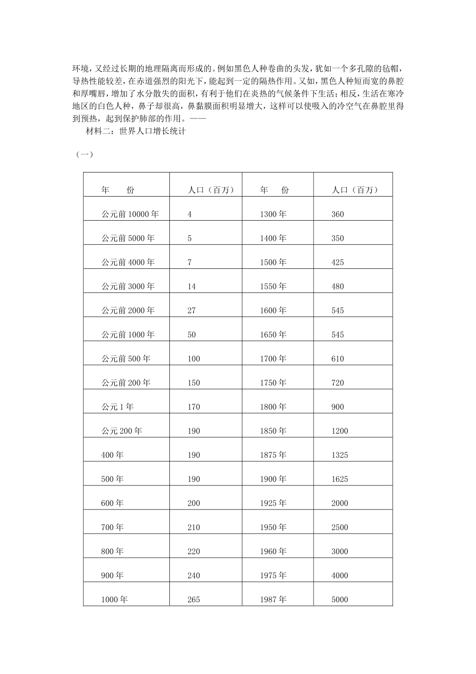 高一历史主题二第8课种族与人口教学设计3_第3页