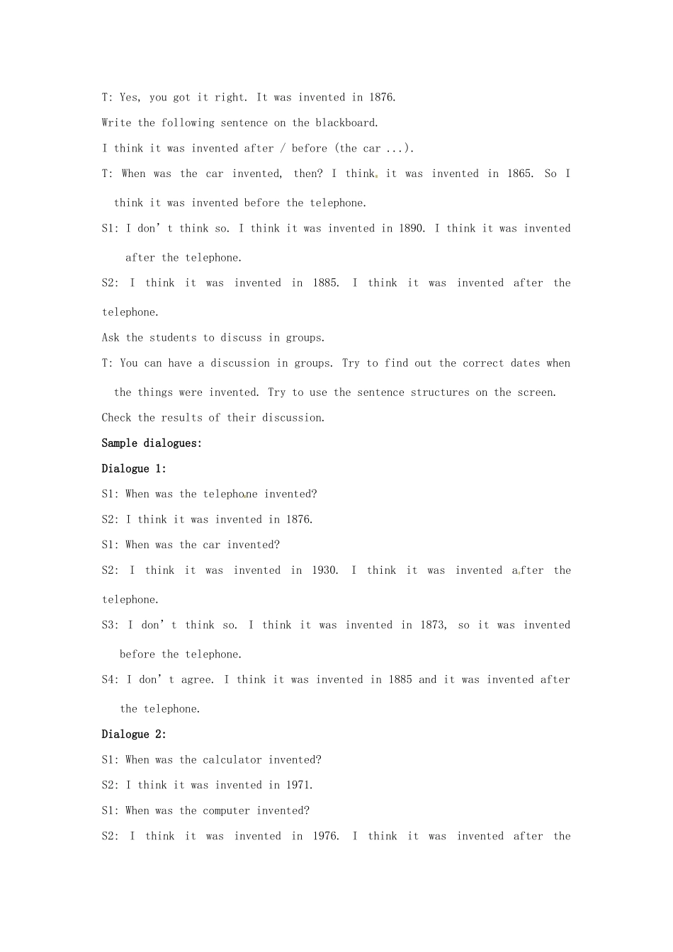 新疆石河子市第八中学九年级英语全册 Unit 9 When was it invented 教案（2） 人教新目标版_第3页