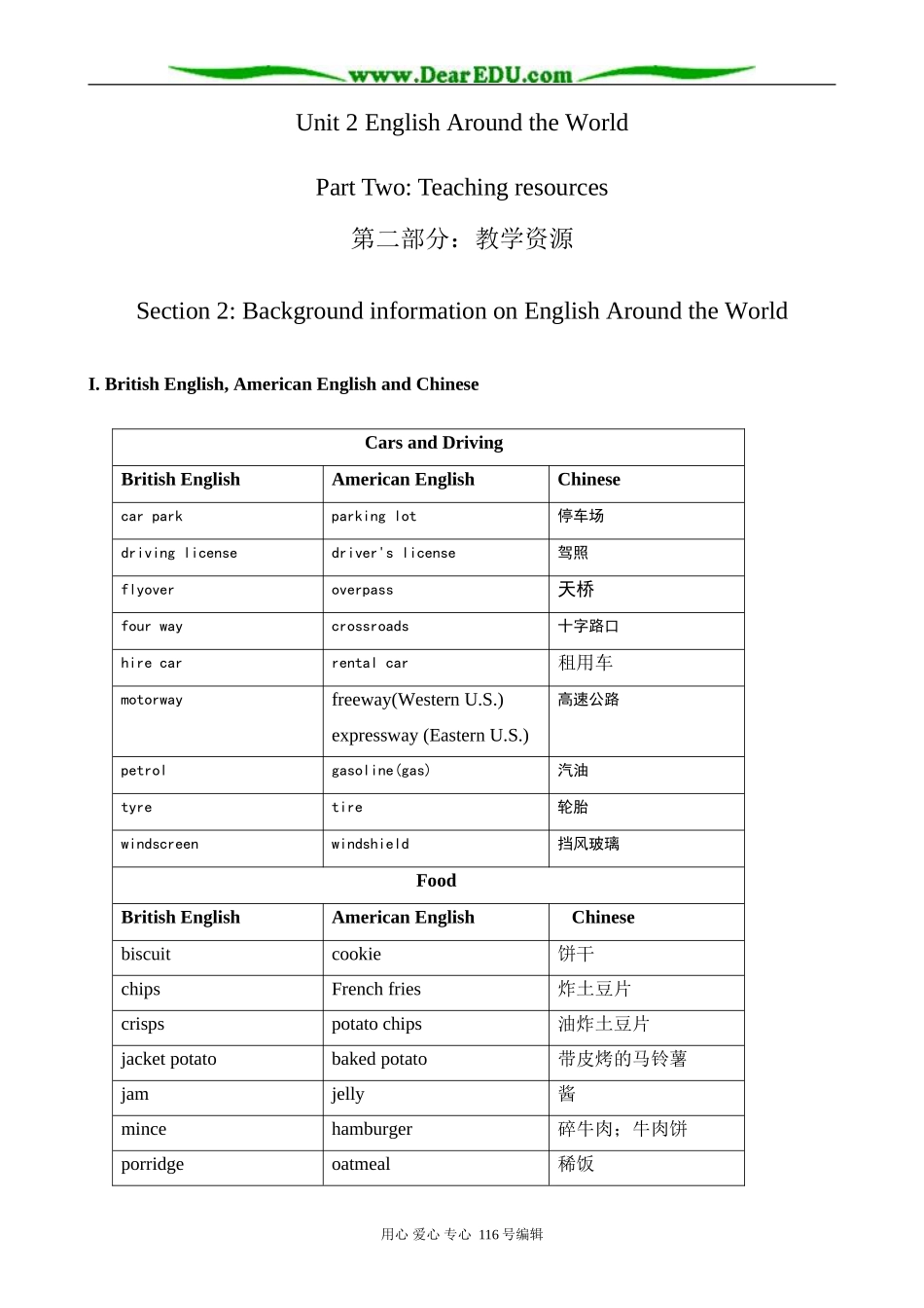 高中英语Unit 2 Background information教案 新课标 人教版 必修1_第1页