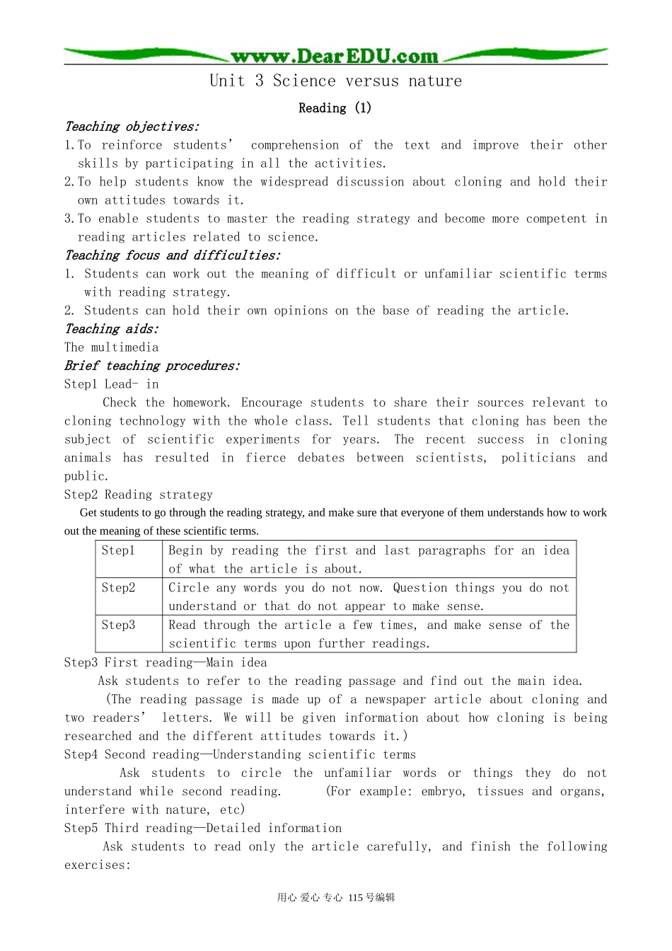牛津版高中英语必修5Unit 3 Science versus nature--Reading1_第1页