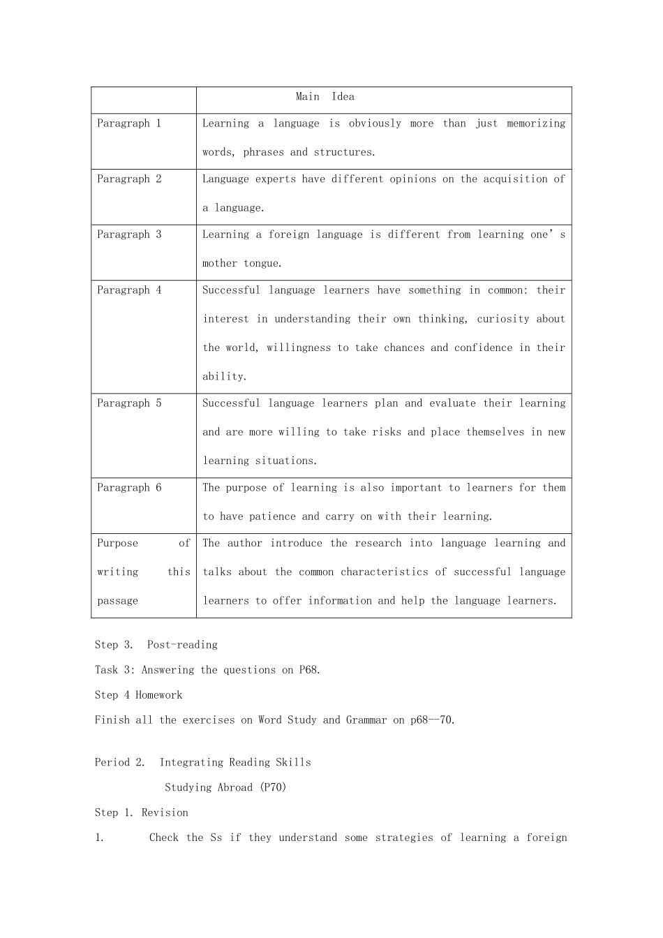 山西省阳泉市荫营中学高考英语 Unit 8 Learning a Foreign Language复习教案 新人教版_第2页