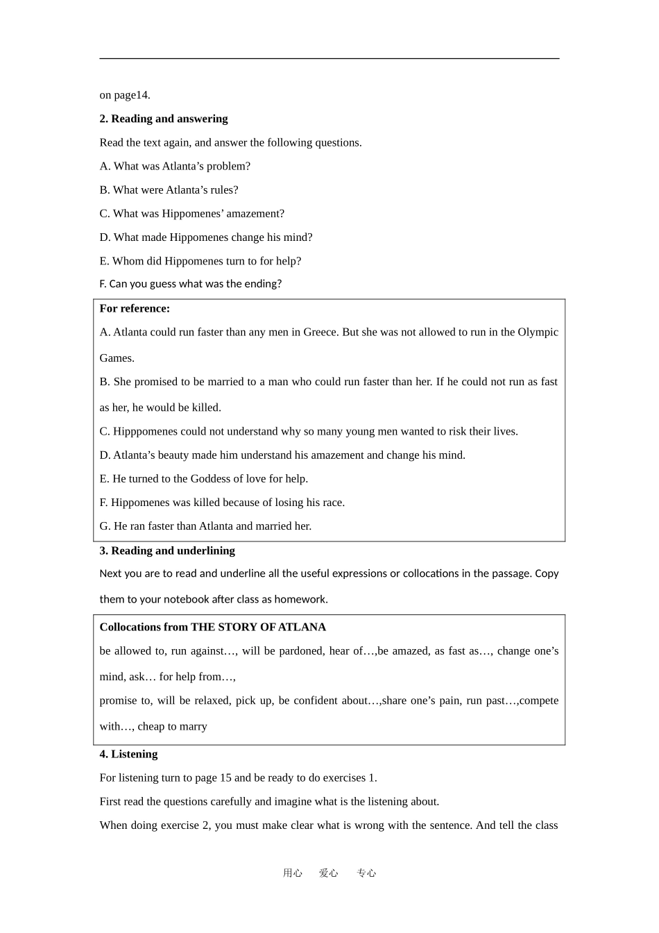 高中英语：Unit 2 Olympic Games-Listening & Writing教案 新人教版必修2_第2页