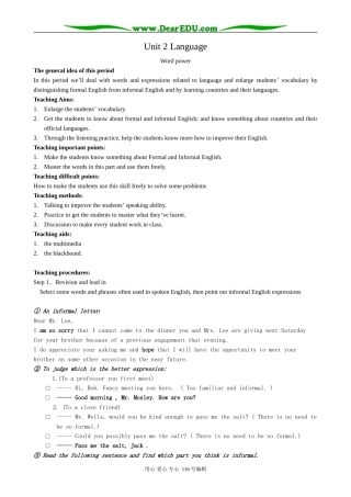 高中英语Unit 2 Language--Word power1