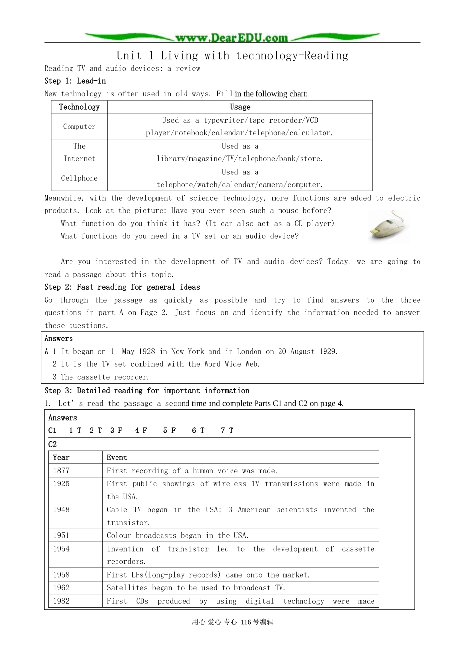 高中英语必修7Unit 1 Living with technology-Reading_第1页