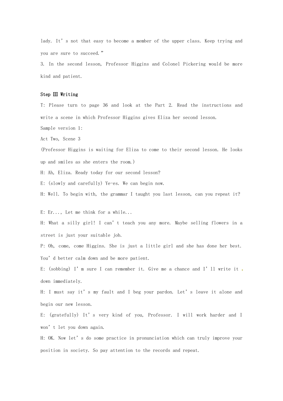 高中英语 Unit4第6课时 The Sixth Period Speaking and writing教案 新人教版选修8_第3页