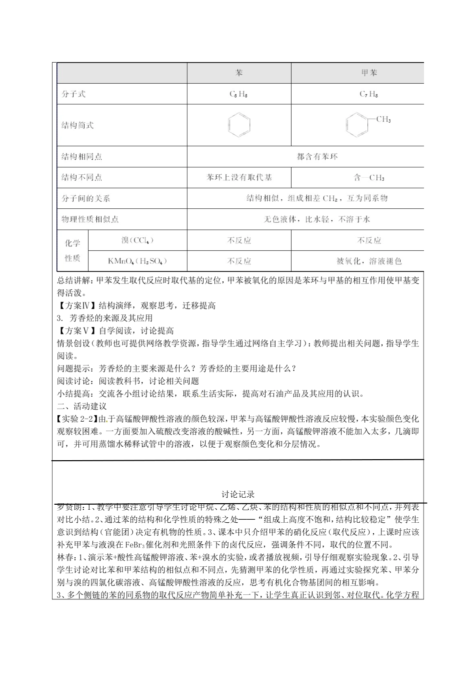 高二化学下学期 第5周 第2章 第2节 芳香烃教案-人教版高二全册化学教案_第3页