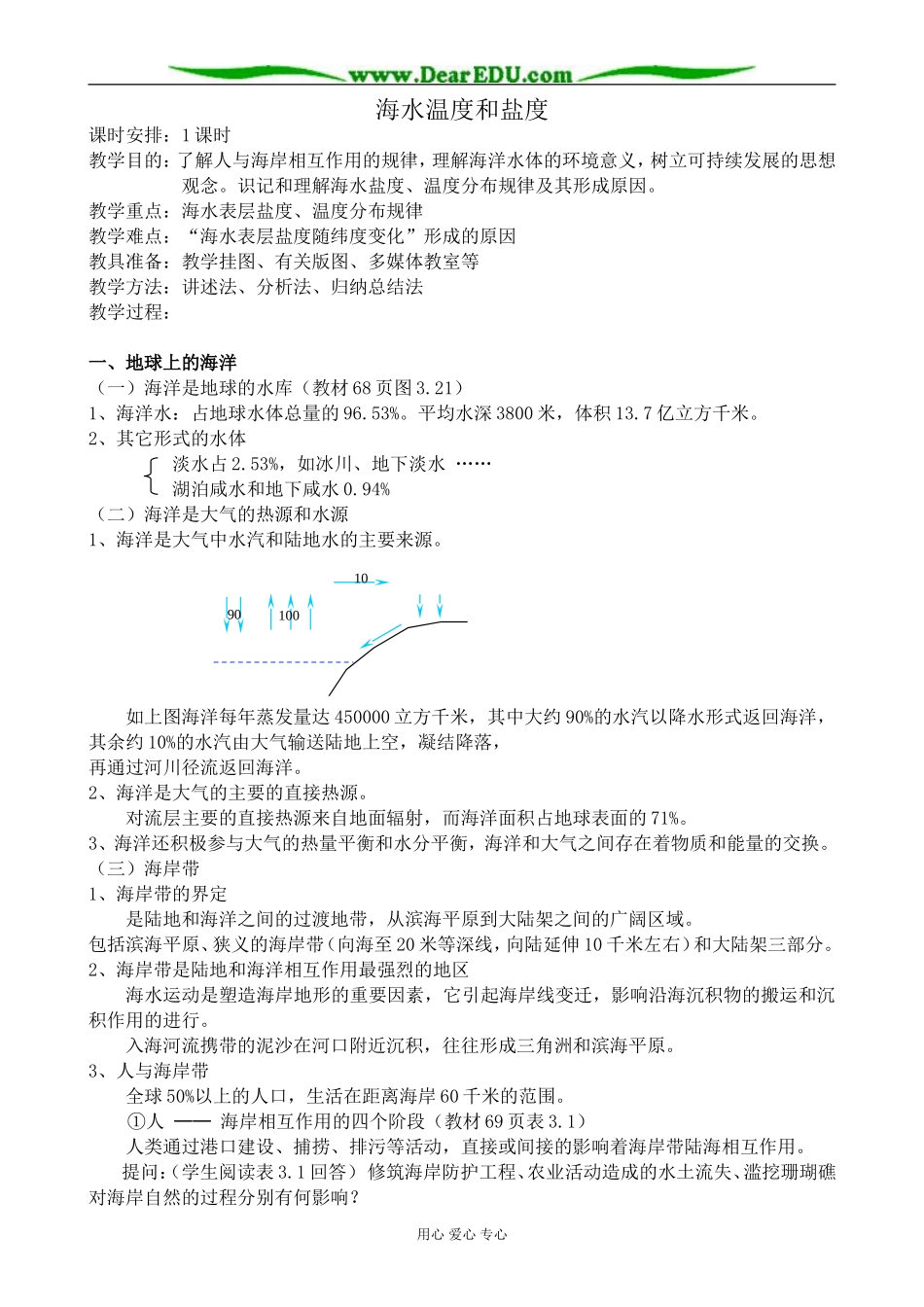 人教版高中地理必修上册海水温度和盐度_第1页