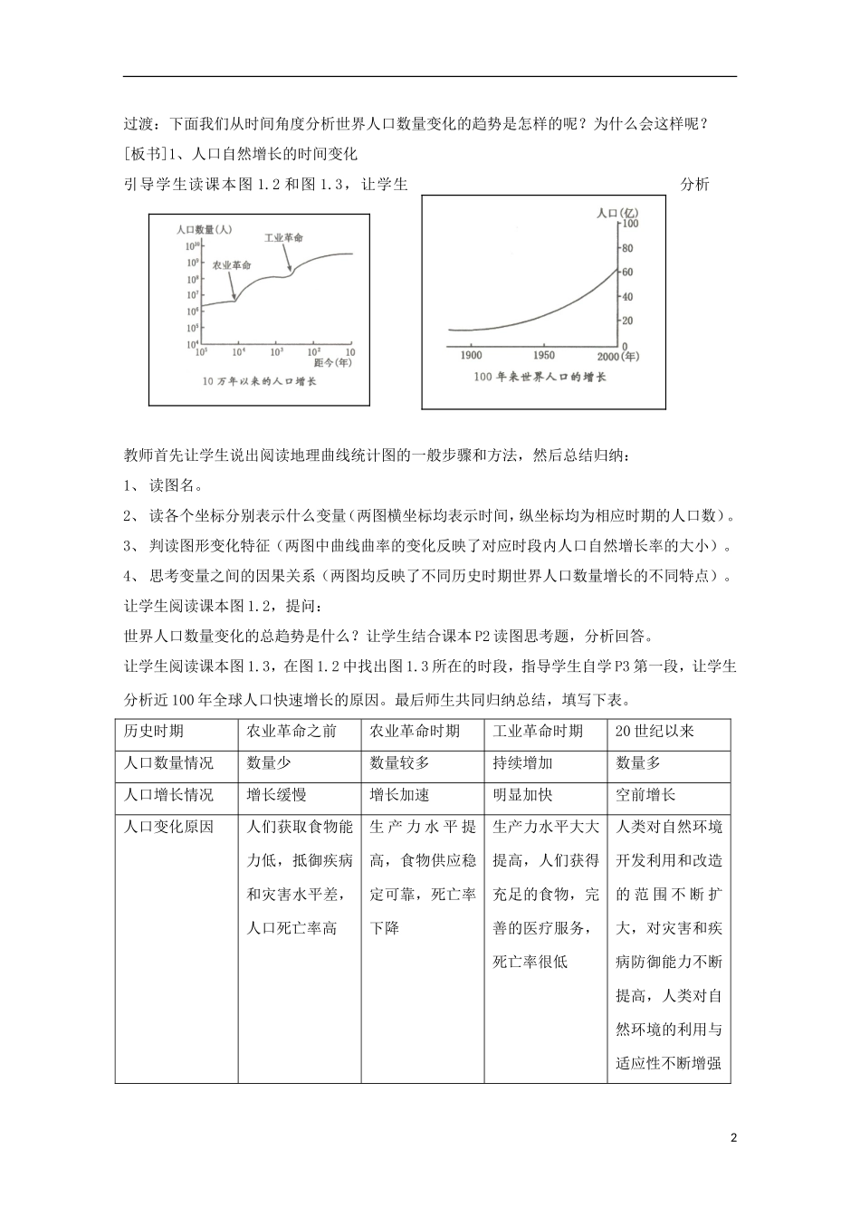 内蒙古赤峰二中高中地理 第一章第一节人口的数量变化教案1 新人教版必修2_第2页