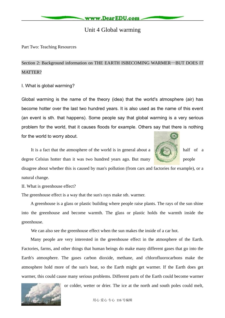高中英语Unit 4 Global warming--Background information_第1页