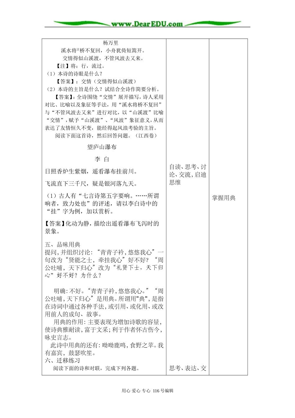 高考语文复习古诗鉴赏教案：诗眼与用典_第3页