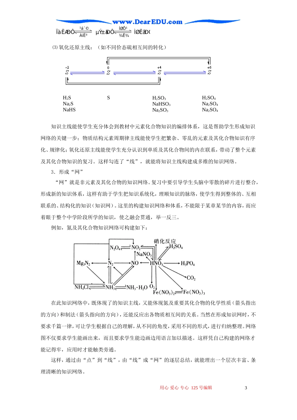高三化学复习 前谈非金属元素及其化合物教案_第3页