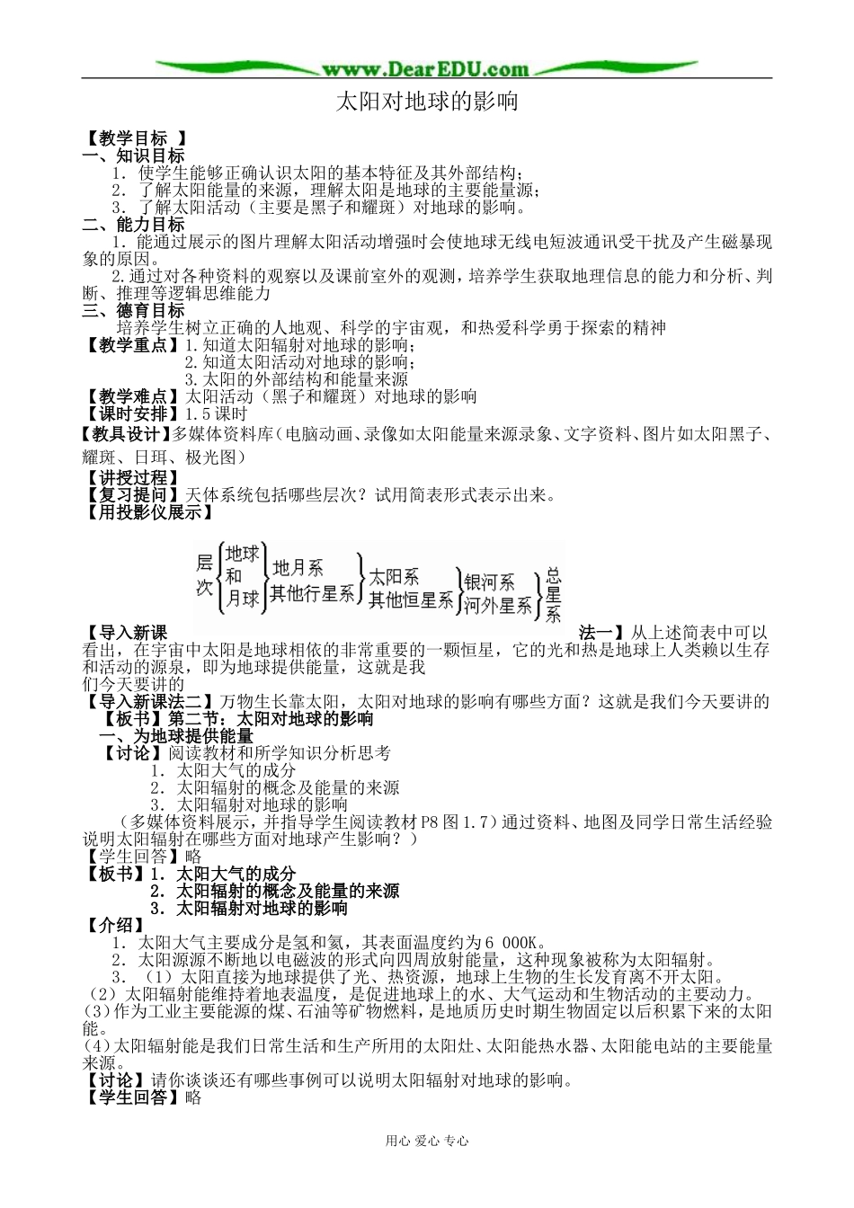 新人教版高中地理必修1太阳对地球的影响_第1页