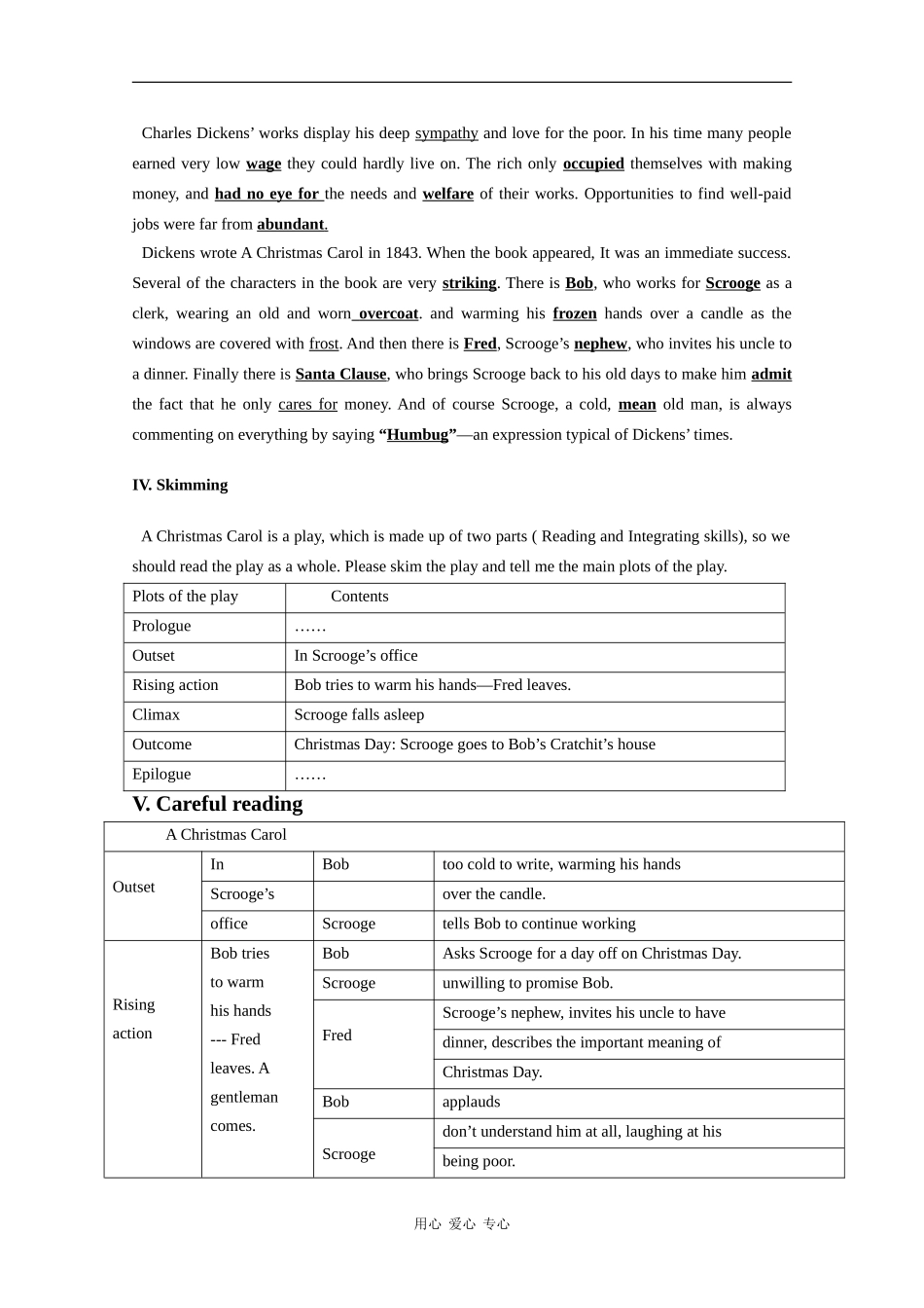 高中英语：Unit7 a Christmas Carol教案（旧人教版）_第3页