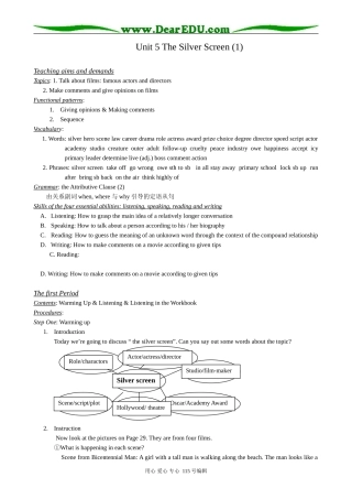 高中英语第一册上Unit 5 The Silver Screen (1)