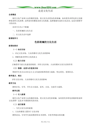 高中政治色彩斑斓的文化生活教案 新课标 人教版 必修3