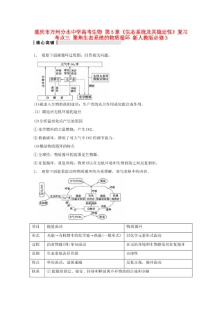 重庆市万州分水中学高考生物 第5章《生态系统及其稳定性》复习考点三 聚焦生态系统的物质循环 新人教版必修3