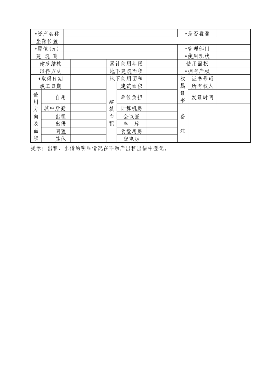 行政事业单位固定资产登记卡介绍_第2页