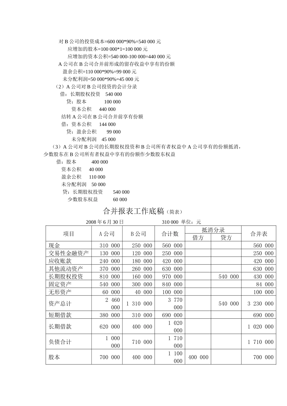 《高级财务会计》作业参考答案(最新)_第3页