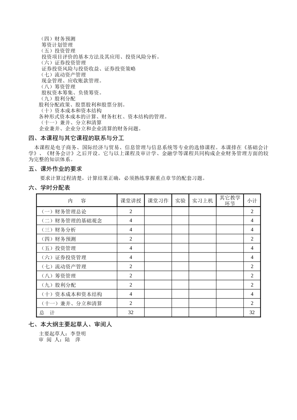 财务管理B教学大纲_第3页