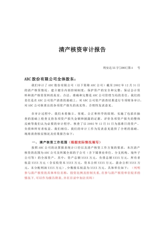 【财务表格】清产核资审核报告