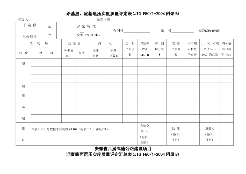 分项工程质量检验评定表3_第2页