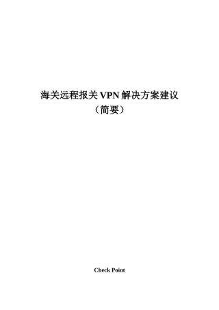 海关远程报关单证VPN解决管理知识方案