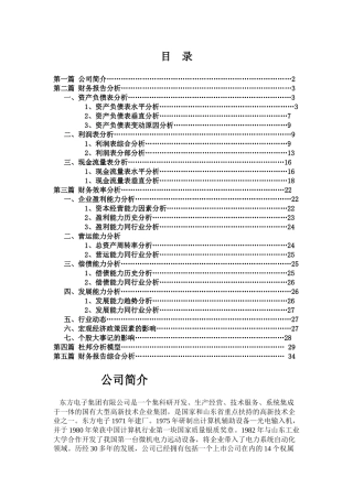 电子财务分析汇总表
