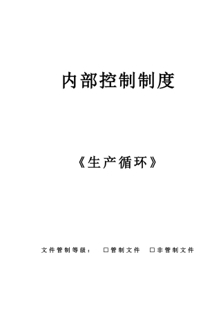 【内部控制制度：生产循环（总说明）】