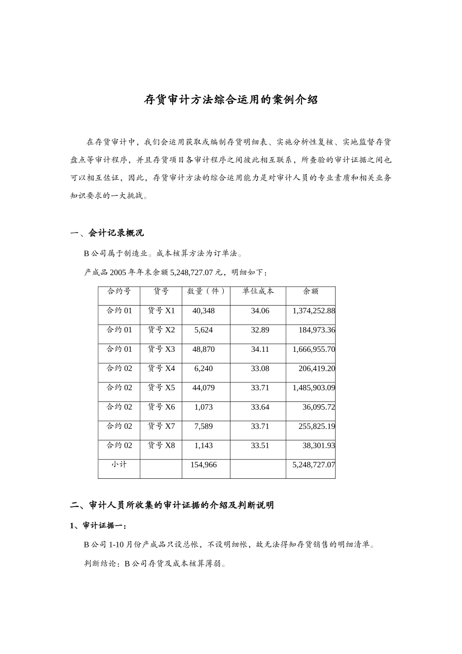 存货审计方法综合运用案例介绍_第1页