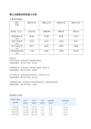 黄山永新财务分析