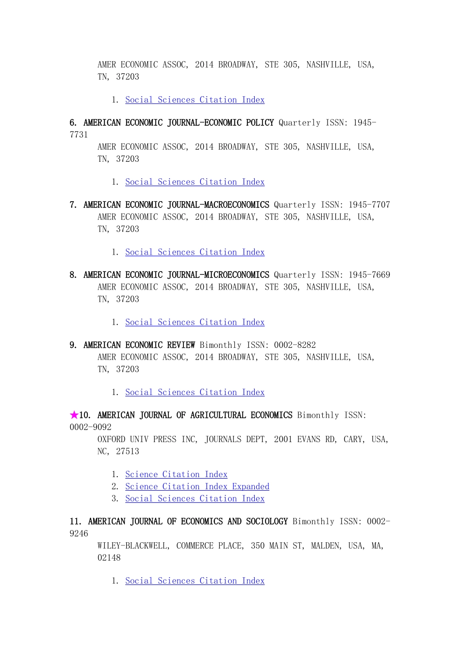 SSCI收录经济学317种期刊目录_第2页