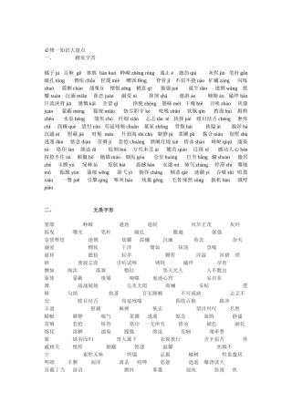 必修一知识大盘点