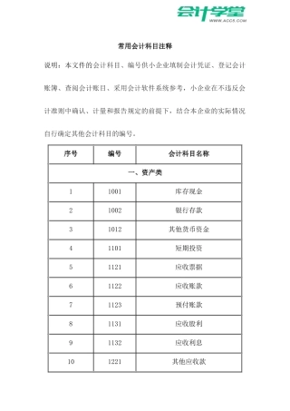 常用会计科目分类有哪些_会计学堂