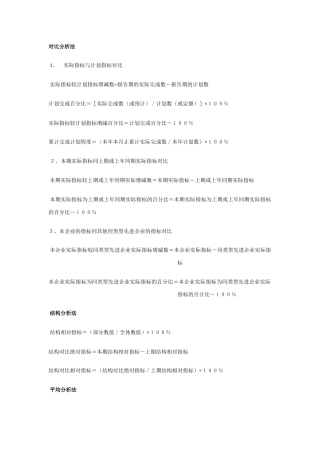 财务分析公式