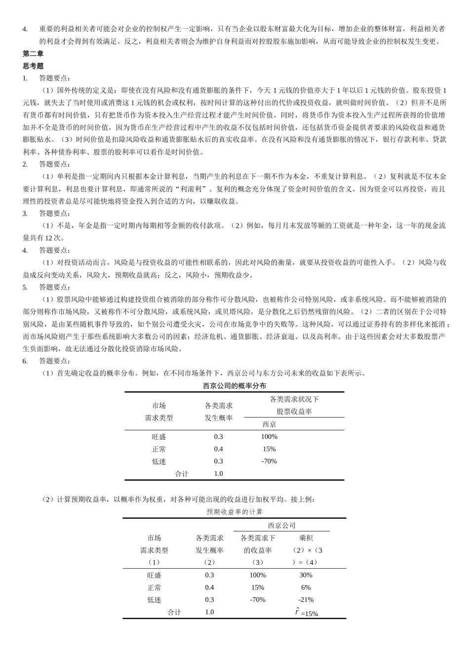 财务管理学及财务知识分析课后答案_第2页