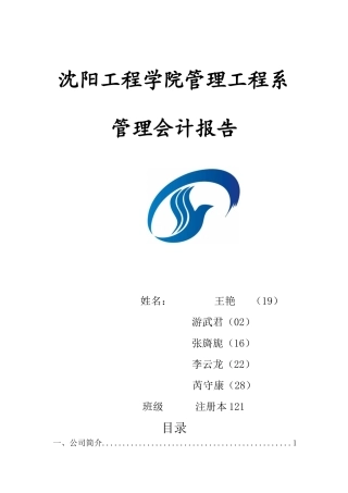 管理会计报告大连热电