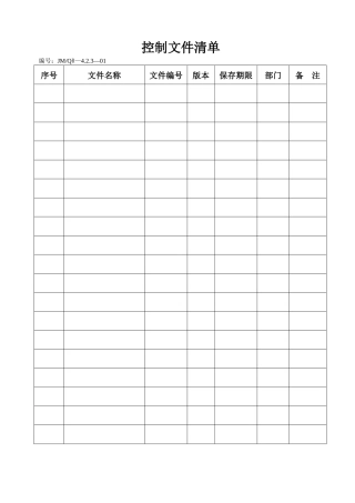 XXXX版ISO9000质量手册及程序文件(表格清单大全)