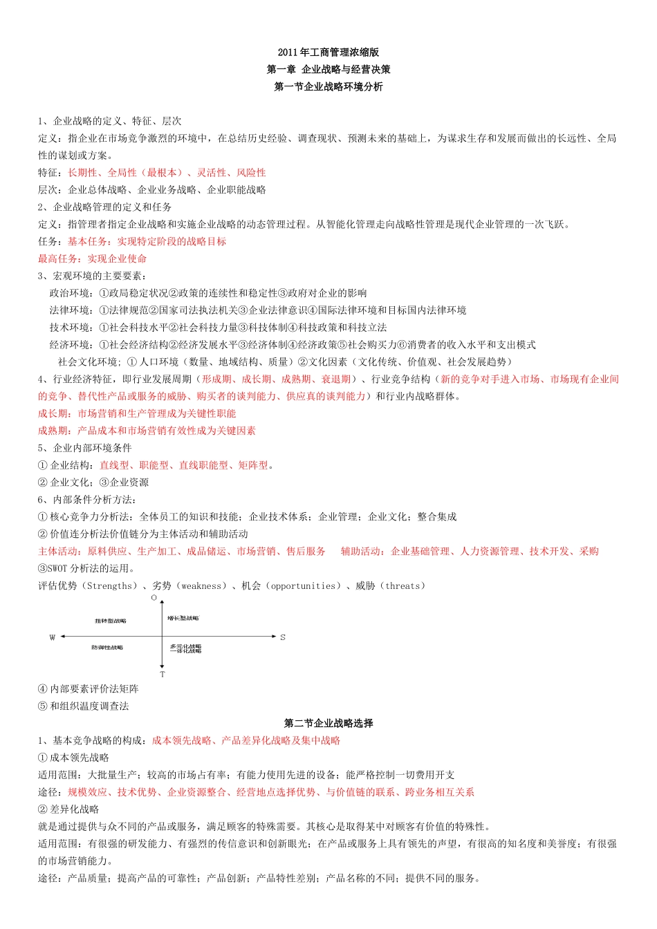 XXXX经济师工商管理完全精简版_第1页