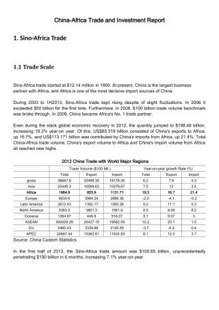 XXXX年最全中非贸易投资报告__China-AfricaTradea