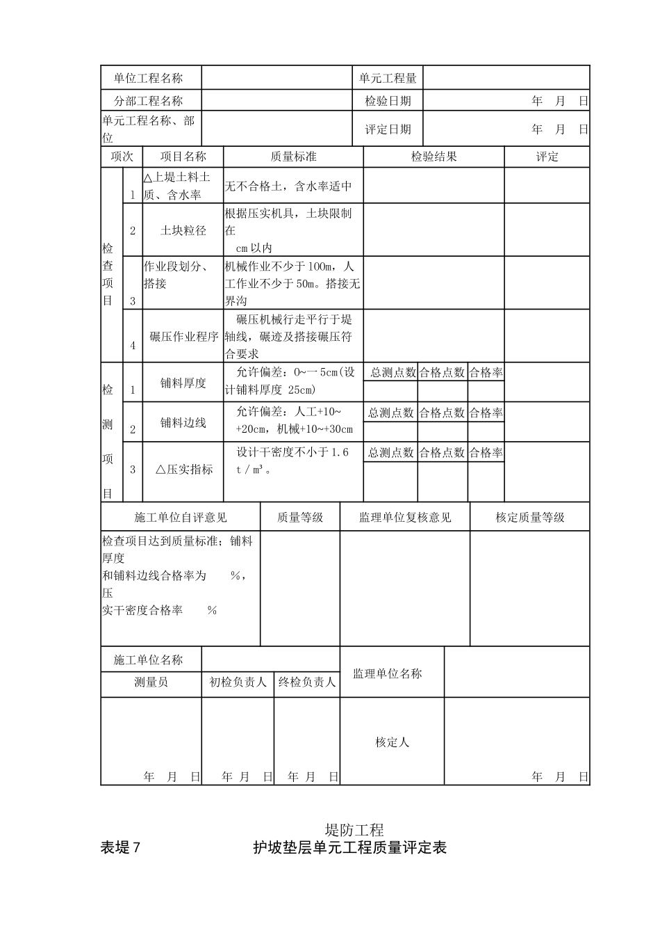 堤防工程质量评定表_第2页