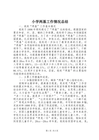 小学两基工作情况总结
