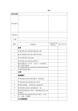 bd409室内施工图设计内审表