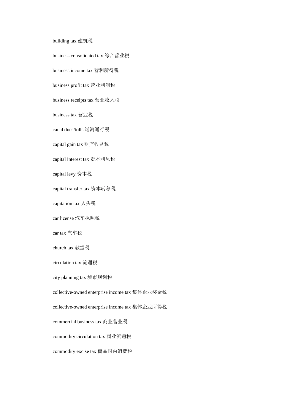 各种税收名称英文翻译_第2页