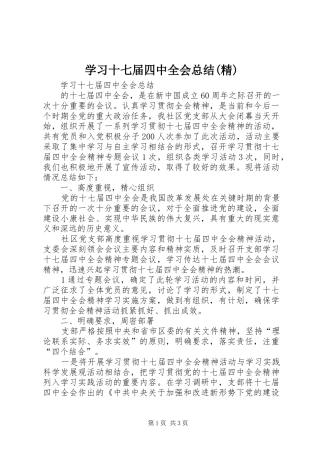 学习十七届四中全会总结(精)