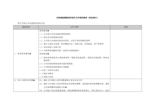 财务尽职调查模板